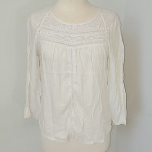 Prana long sleeve off-white blouse